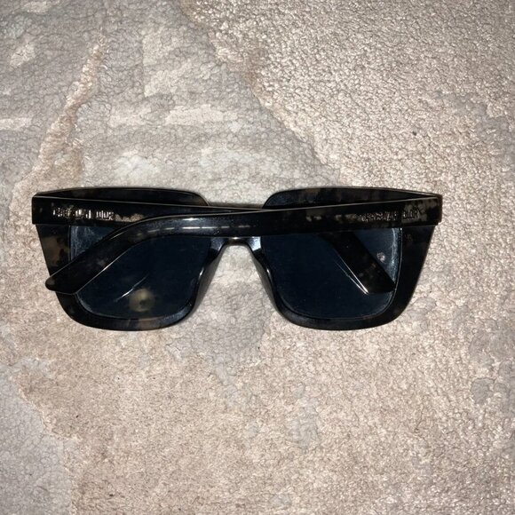 CHRISTIAN DIOR DIORMIDNIGHT S1I 29C0 BLACK MARBLE/BLUE LENS SUNGLASSES 53-18 - Picture 3 of 12